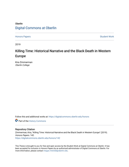 Historical Narrative and the Black Death in Western Europe