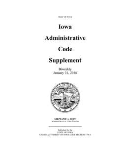 Iowa Administrative Code Supplement