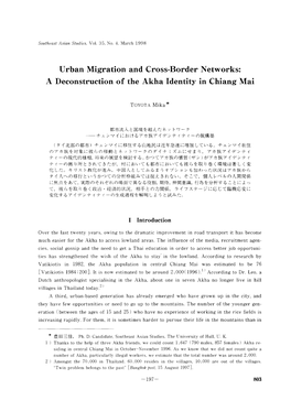 M Social Changes and Akha Urban Migration