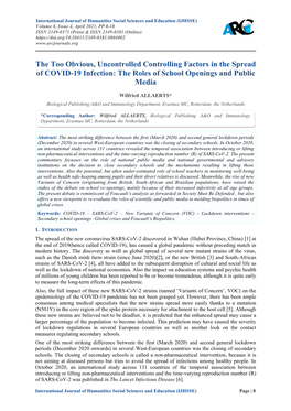 The Too Obvious, Uncontrolled Controlling Factors in the Spread of COVID-19 Infection: the Roles of School Openings and Public Media