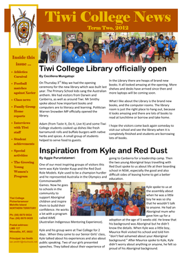 Tiwi College News Term Two 2012