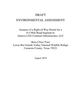 DRAFT EA Issuance of a ROW Permit to Annova