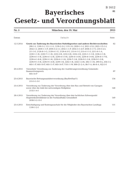 Bayerisches Gesetz- Und Verordnungsblatt 2015-5