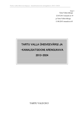 Kanalisatsiooni Arengukava 2013-2024