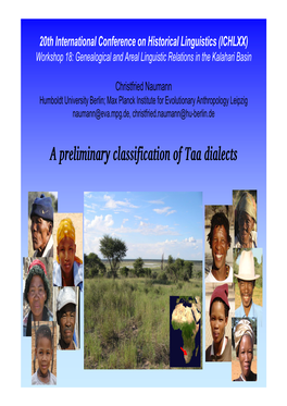 A Preliminary Classification of Taa Dialects Structure