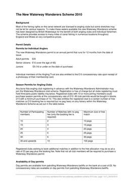 The New Waterway Wanderers Scheme 2010
