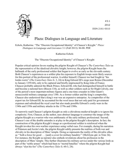 Plaza: Dialogues in Language and Literature