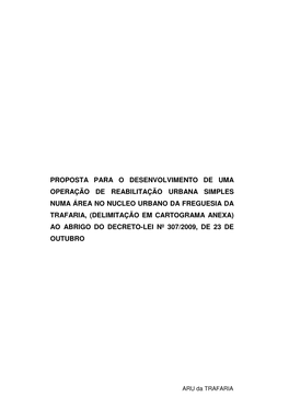 Documento Da Área De Reabilitação Urbana Da Trafaria