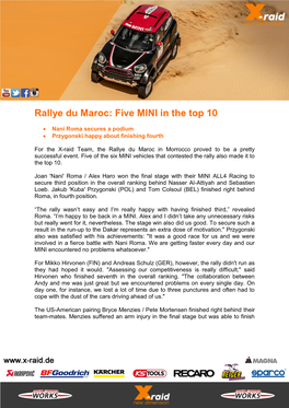 Rallye Du Maroc: Five MINI in the Top 10