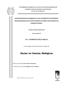 Doctor En Ciencias Biológicas