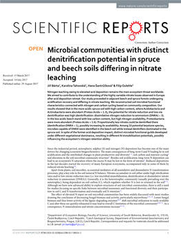 Microbial Communities with Distinct Denitrification Potential in Spruce