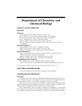 Department of Chemistry and Chemical Biology