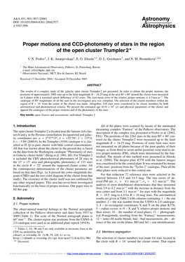 Proper Motions and CCD-Photometry of Stars in the Region of the Open Cluster Trumpler 2