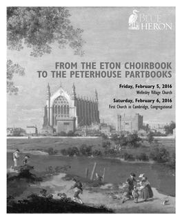 From the Eton Choirbook to the Peterhouse Partbooks