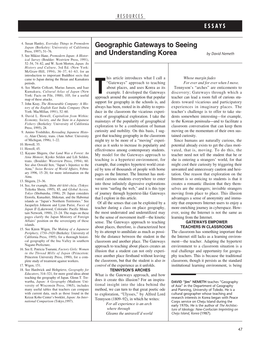 Geographic Gateways to Seeing and Understanding Korea