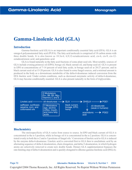 Gamma-Linolenic Acid (GLA)