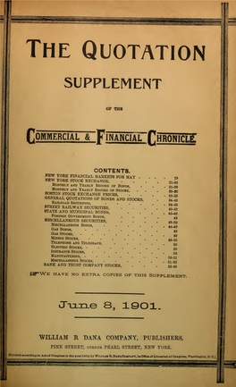June 8, 1901: Quotation Supplement, Vol. 72, No. 1876