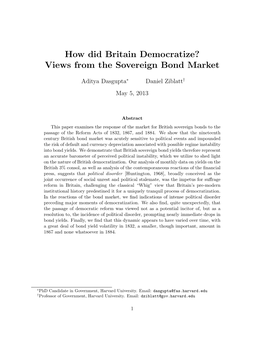 How Did Britain Democratize? Views from the Sovereign Bond Market