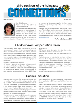 Child Survivor Compensation Claim Financial Situation