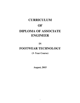 FOOTWEAR TECHNOLOGY (3- Year Course)