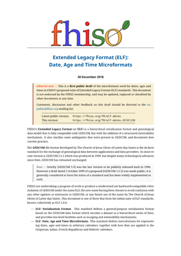 (ELF): Date, Age and Time Microformats