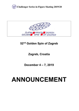 52Nd Golden Spin of Zagreb