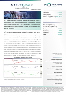 Investment Strategy December 1, 2020