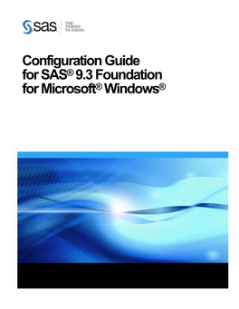 Configuration Guide--SAS 9.3 Foundation for Microsoft Windows