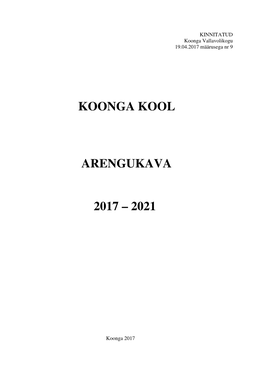 Koonga Kool Arengukava 2017 – 2021