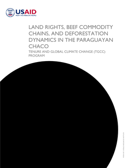 Land Rights, Beef Commodity Chains, and Deforestation Dynamics in the Paraguayan Chaco Tenure and Global Climate Change (Tgcc) Program