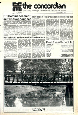 Spring?! Page 2 THECONCORDIAN April 27,1979