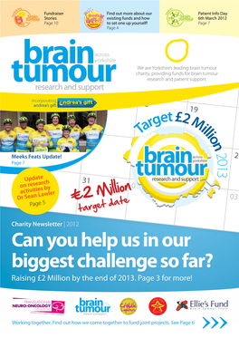 Can You Help Us in Our Biggest Challenge So Far? Raising £2 Million by the End of 2013