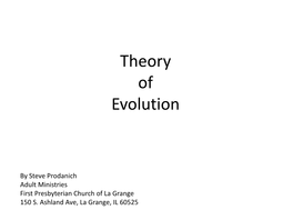 Theory of Evolution