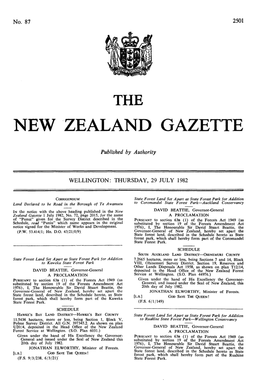 Zealand GAZETTE