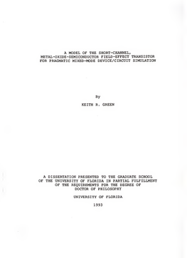 A Model of the Short-Channel, Metal-Oxide-Semiconductor Field-Effect Transistor for Pragmatic Mixed-Mode Device/Circuit Simulation