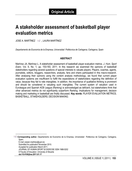 A Stakeholder Assessment of Basketball Player Evaluation Metrics