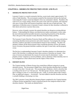 CHAPTER 4 – Shoreline Protection Study and Plan 4- 1