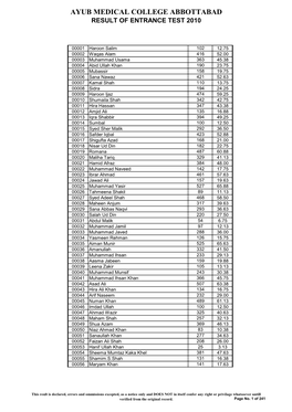 Result ET-2010