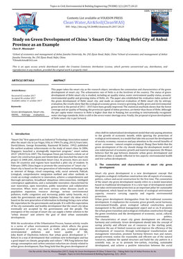 Clean Water,Air&Soil(Cleanwas) Study on Green Development Of