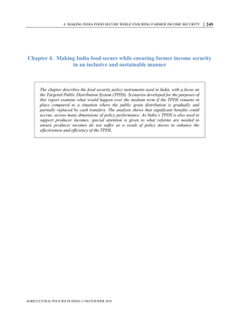 Chapter 4. Making India Food Secure While Ensuring Farmer Income Security in an Inclusive and Sustainable Manner