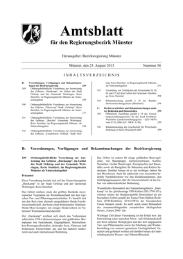 Amtsblatt Für Den Regierungsbezirk Münster