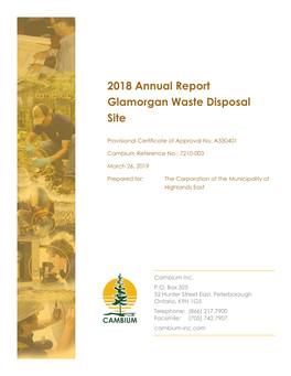2018 Glamorgan Waste Disposal Site Report