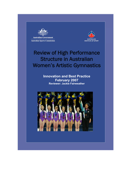 Review of High Performance Structure in Australian Women’S Artistic Gymnastics