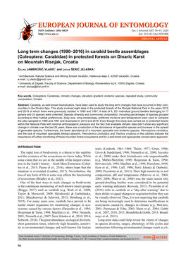 Long Term Changes (1990-2016) in Carabid Beetle Assemblages