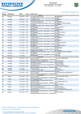 SV Thenried Alle Vereinsspiele in Der Übersicht Zeit: 24.09.2021 - 14.11.2021