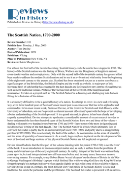 The Scottish Nation, 1700-2000