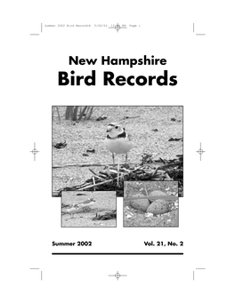 Summer 2002 Bird Recordv6 5/20/03 12:30 PM Page I