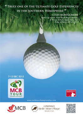 MCB Tour Championship Is, After All, the Most Prestigious Golf Event in This Part of the World