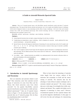 A Guide to Asteroid-Meteorite Spectral Links 1 Introduction to Asteroid