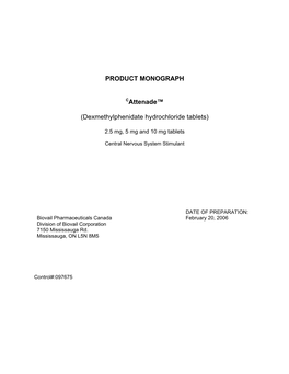 Dexmethylphenidate Hydrochloride Tablets)